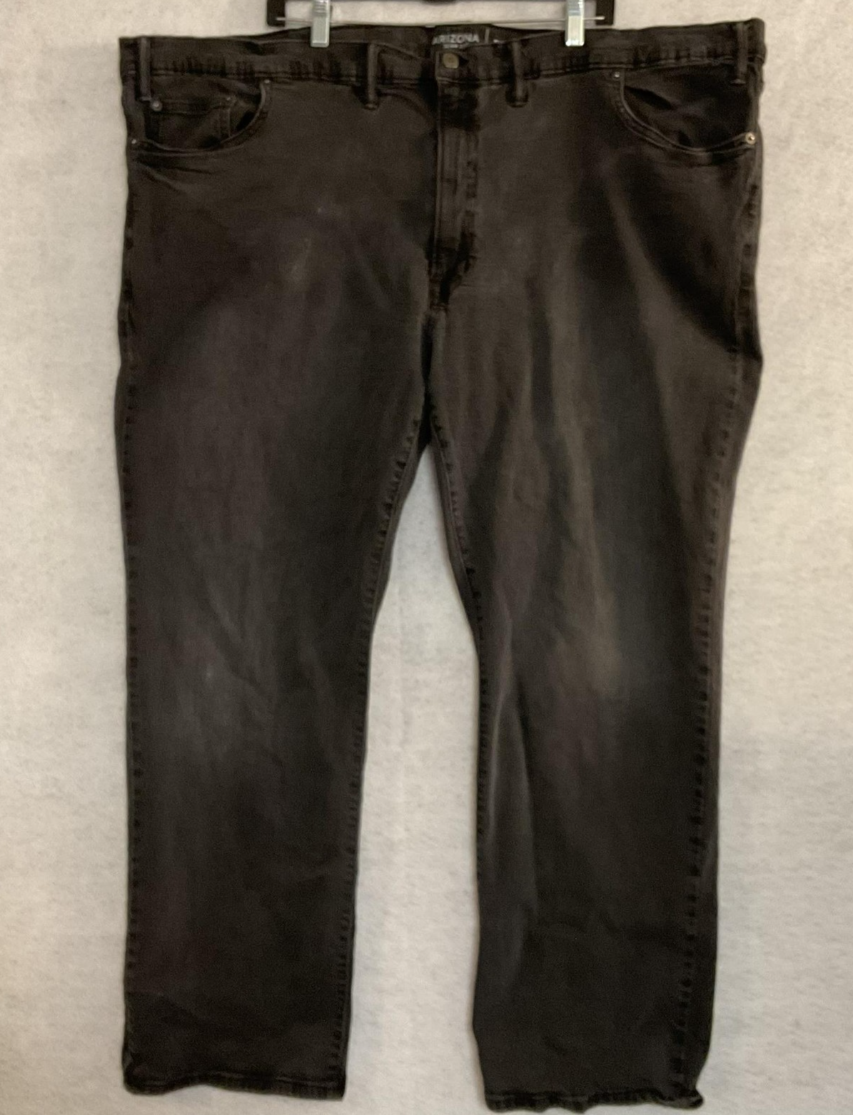 Arizona Jean Co Jeans Mens 56x32 Black Charcoal Straight Big & Tall Stretch