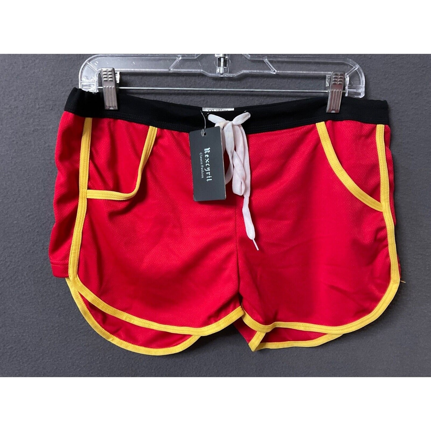 Bexxgirl Women's Red Athletic Shorts XXL Yellow Trim NWT