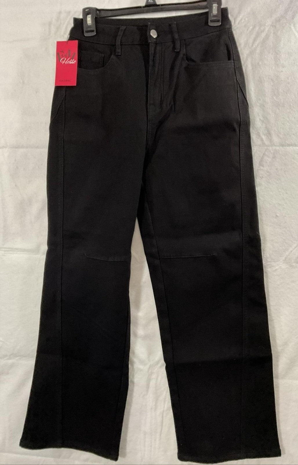 Hello Jeans Womens Small Black High Rise Straight Insulated Fleece Lined