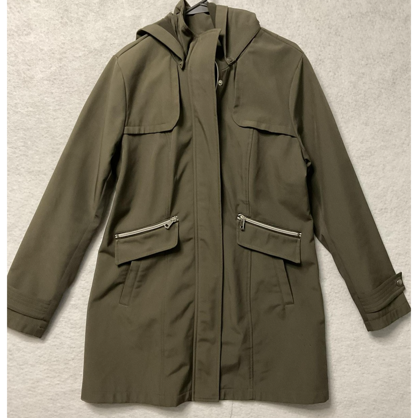 Sebby Collection Jacket Womens Medium Hooded Water Resistant Windproof Coat