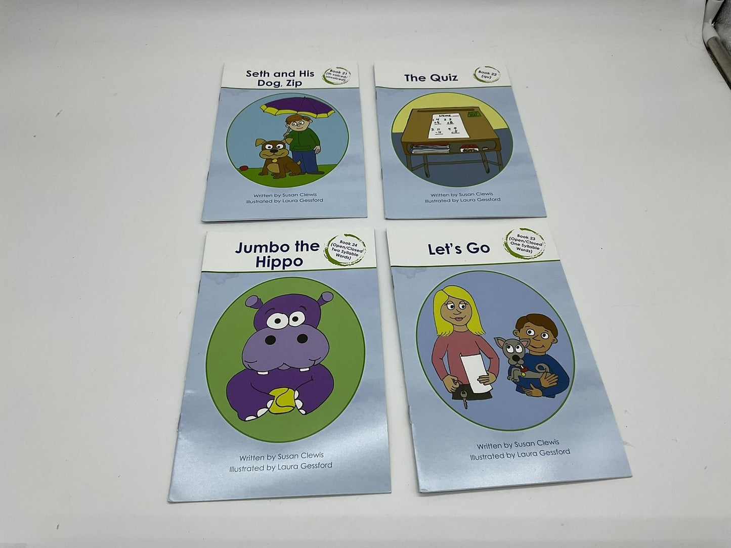 IMSE Decodable Readers Lot 4 Clewis Seth & His Dog Zip Quiz Jumbo Hippo Go PB