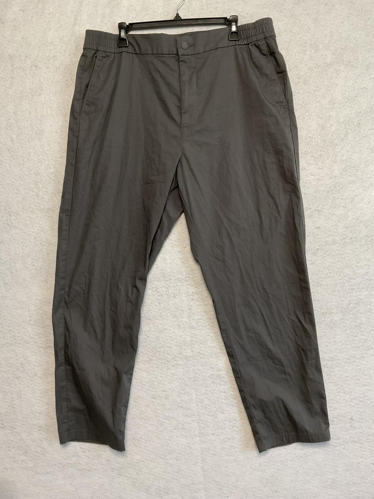 Calvin Klein Pants Mens 38x28 Gray Chino Elastic Waist Tapered Casual Fit