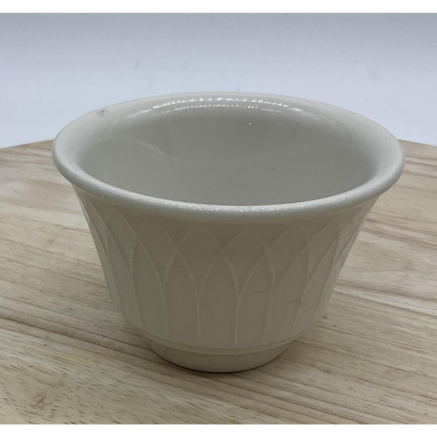 Royal Stafford China Gothic Embossed White Ramekin Custard Cup Porcelain Dish