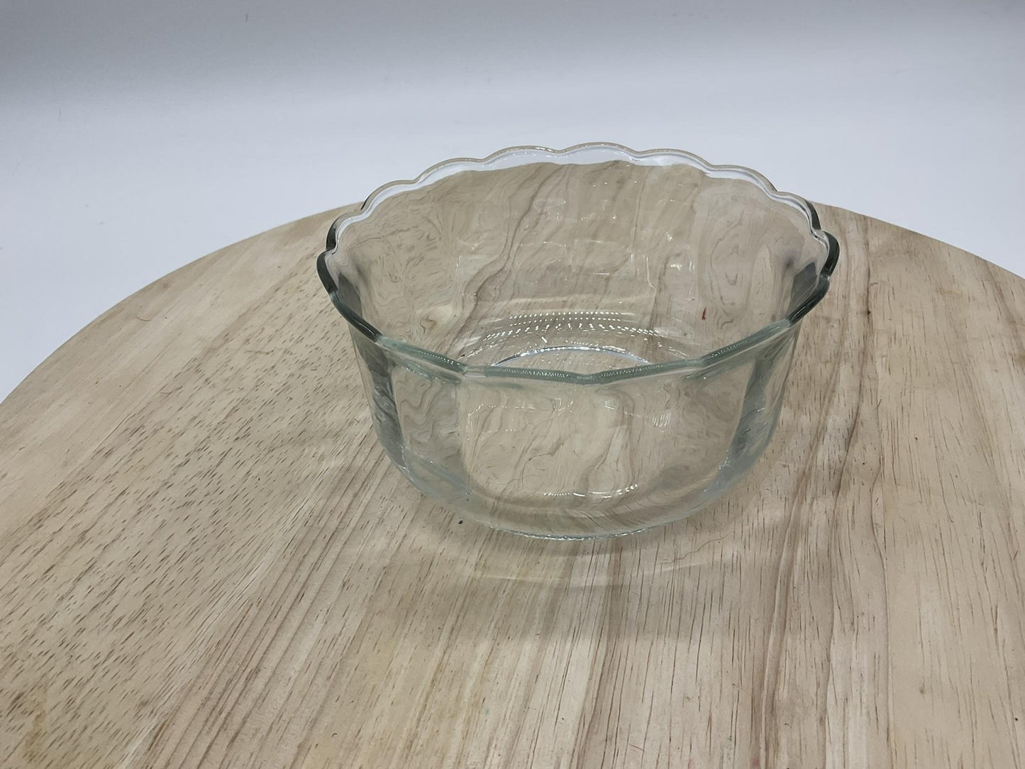 VTG Clear Glass Scalloped Edge Serving Bowl Round Small Dessert Dip Dish Kitchen