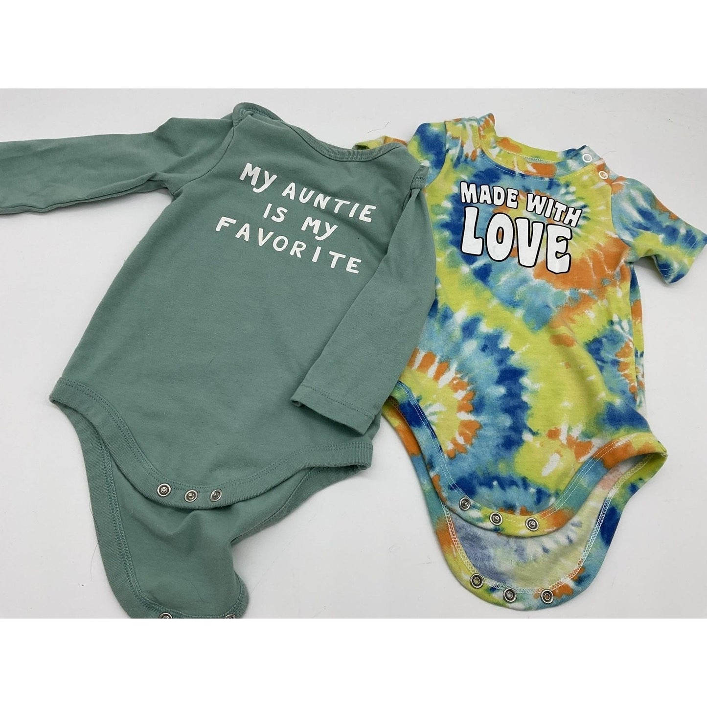 Cat & Jack Garanimals Bodysuit Baby 6-9M Green My Auntie Favorite Tie Dye Love
