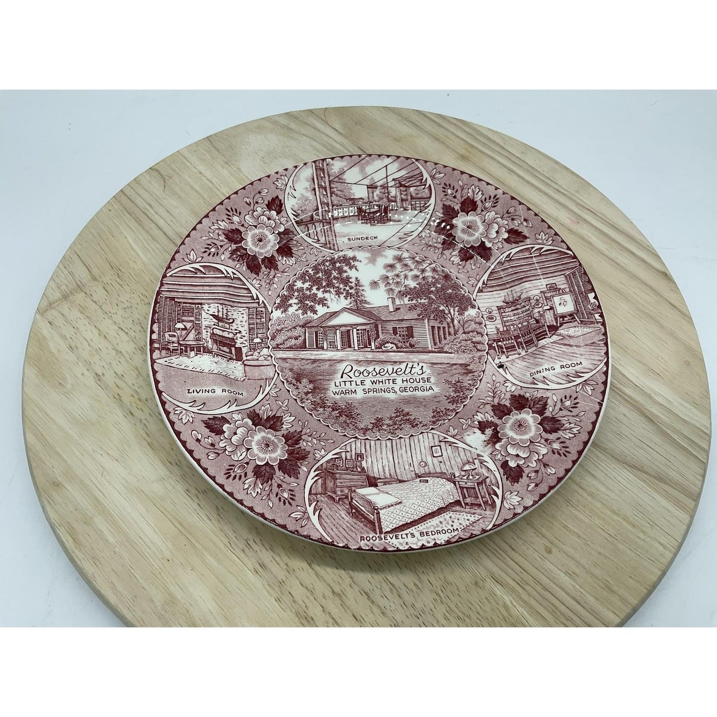 Vintage Roosevelt Little White House Warm Springs GA Staffordshire Plate England