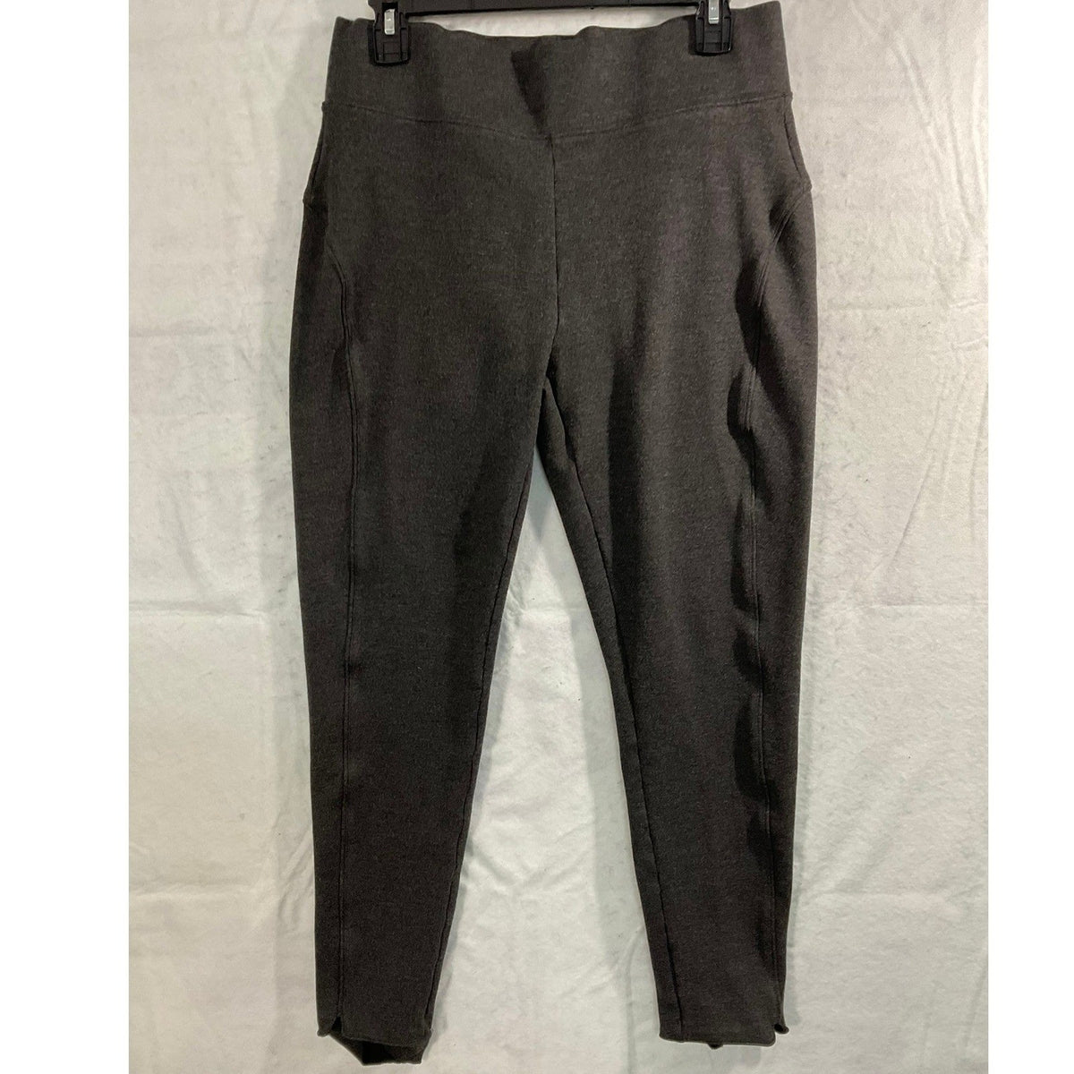 Pull On Leggings Womens Medium Charcoal Gray Heathered Ankle Split Hem Winter