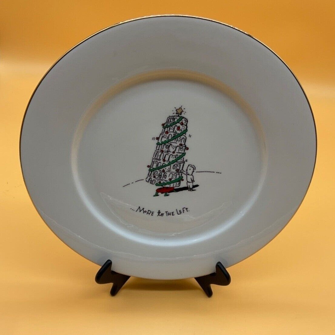Merry Masterpieces Christmas Plate 1999 Pisa More to the Left Porcelain White