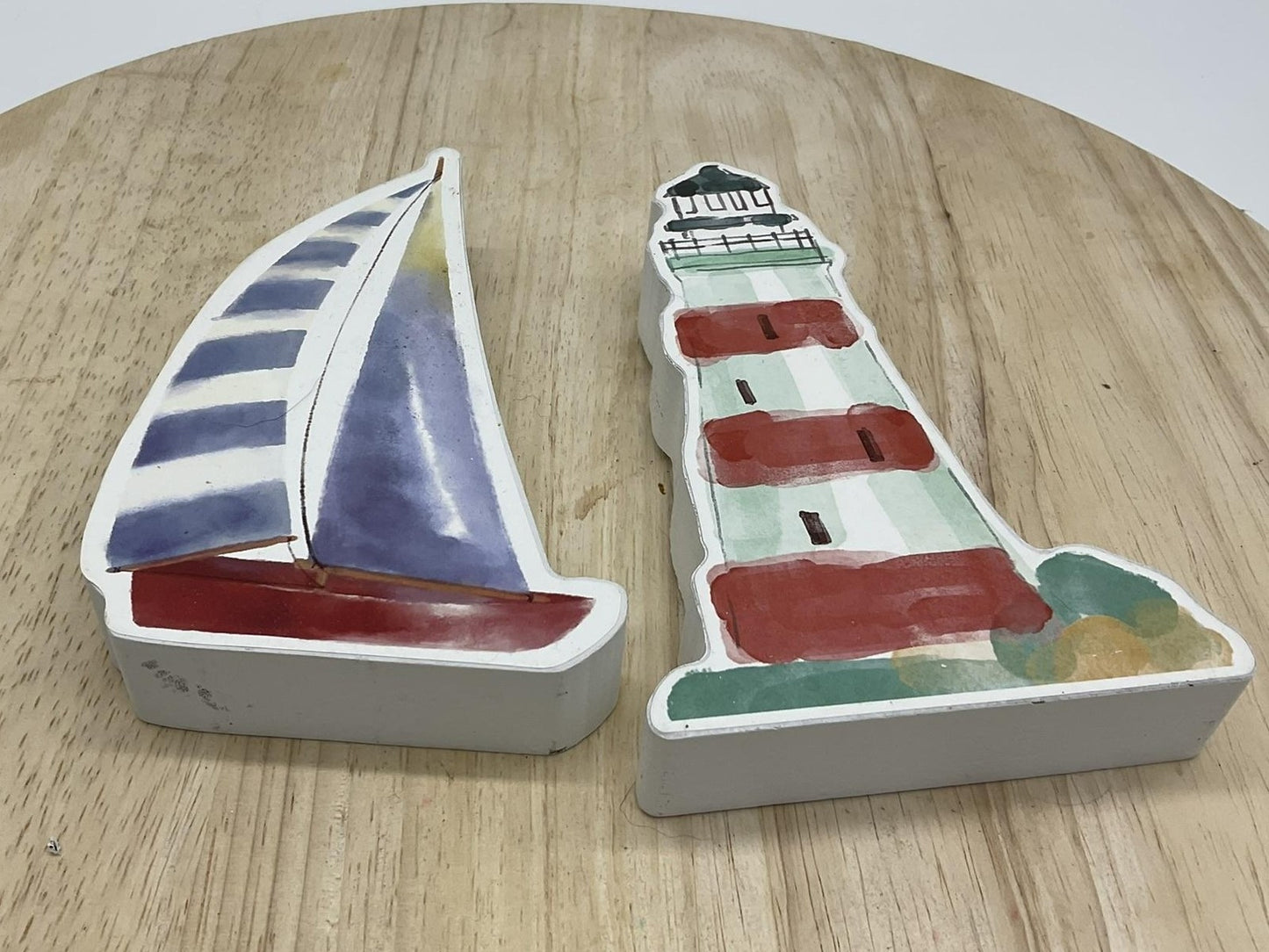 Hobby Lobby Boat Lighthouse Wall Plaques Set Of 2 Small Nautical Beach Decor