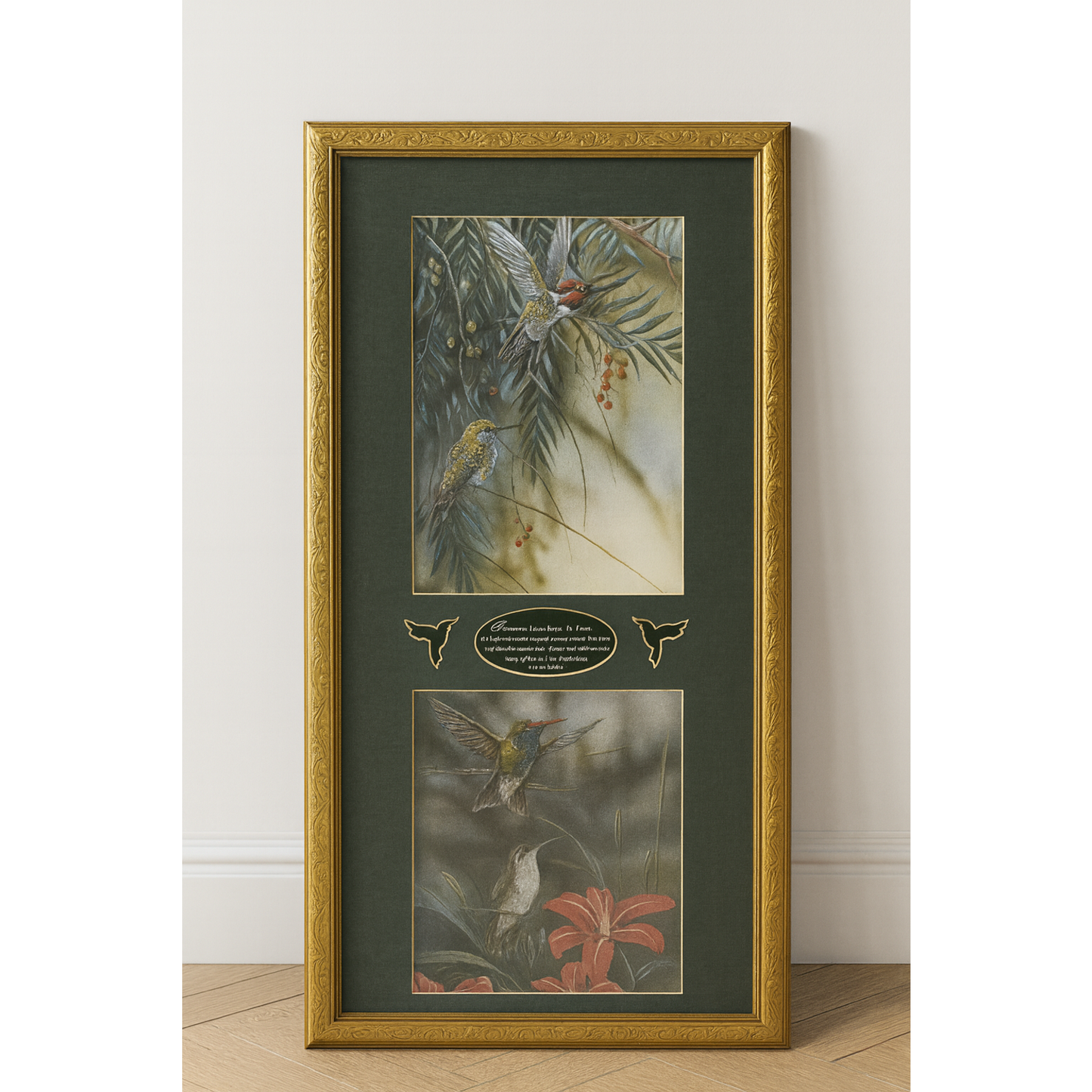 Hummingbird Framed Wall Art Therefore I Have Hope Scripture Lamentations Vintage