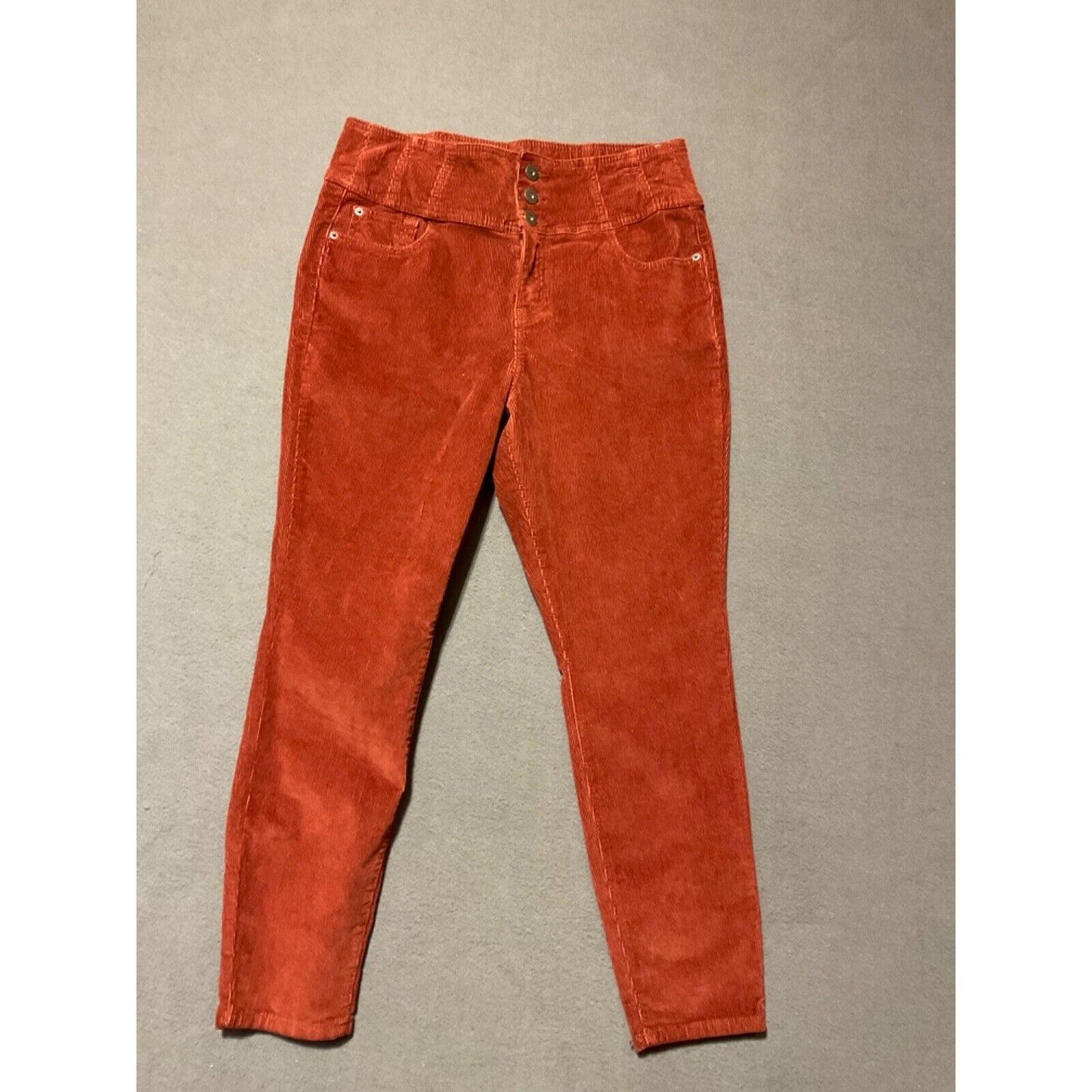 No Boundaries Pant Womens 17 High Rise Sculpting Corduroy Rust Color