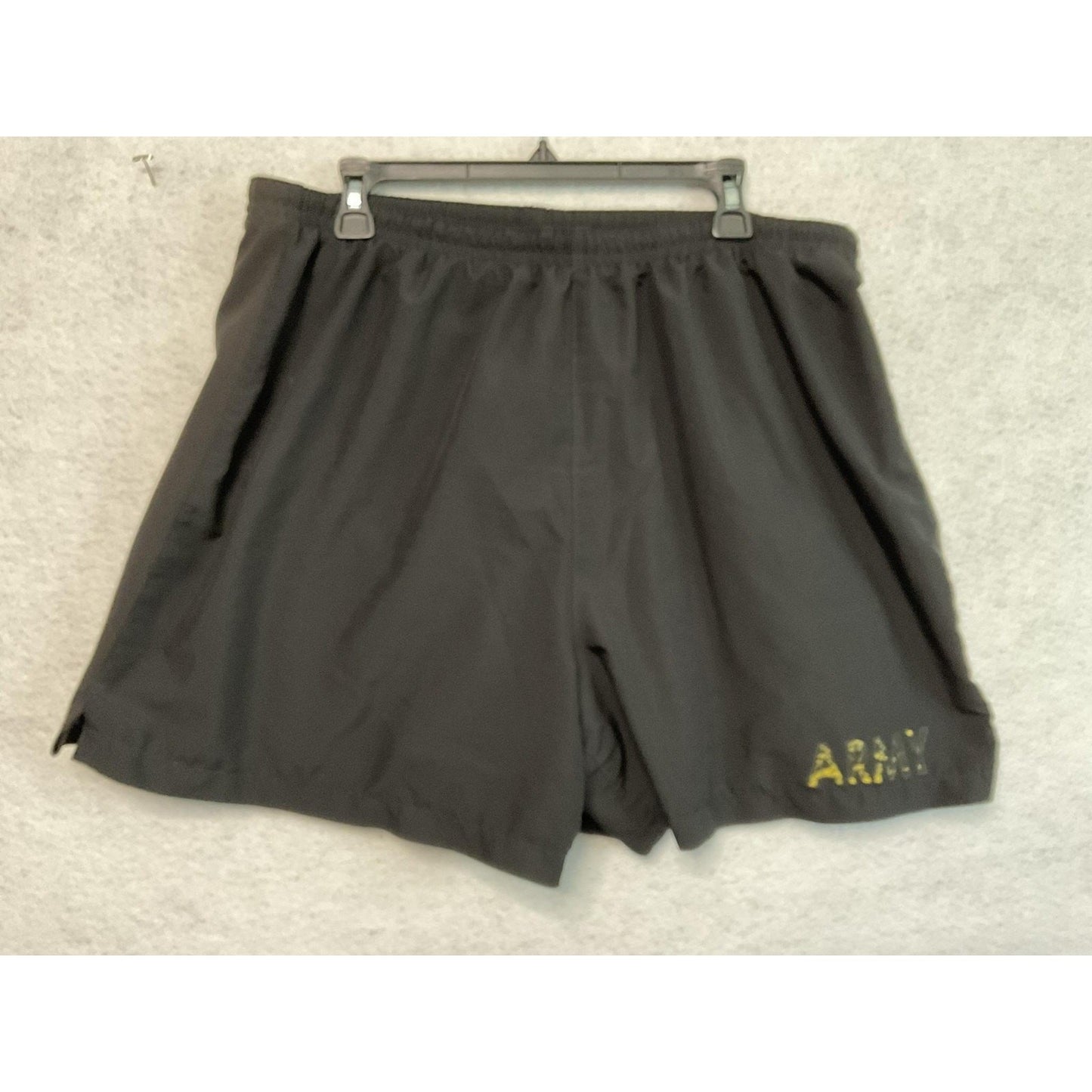 US Army PT Shorts Mens Extra Large Black Physical Training Fitness Military Logo