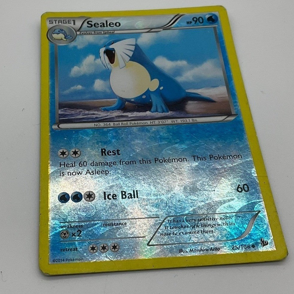 Pokemon Sealeo TCG Card Standard Blue Reverse Holo 25/106 Flashfire Rare