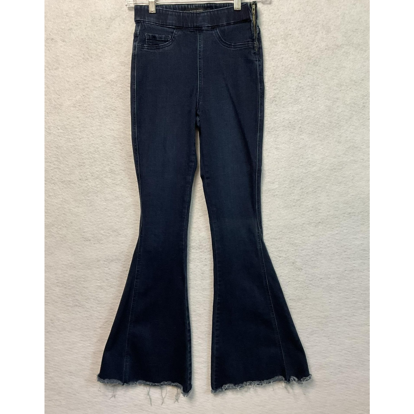 Flying Monkey Jeans Womens 24 Blue Flare Bell Bottom Distressed Raw Hem Vintage