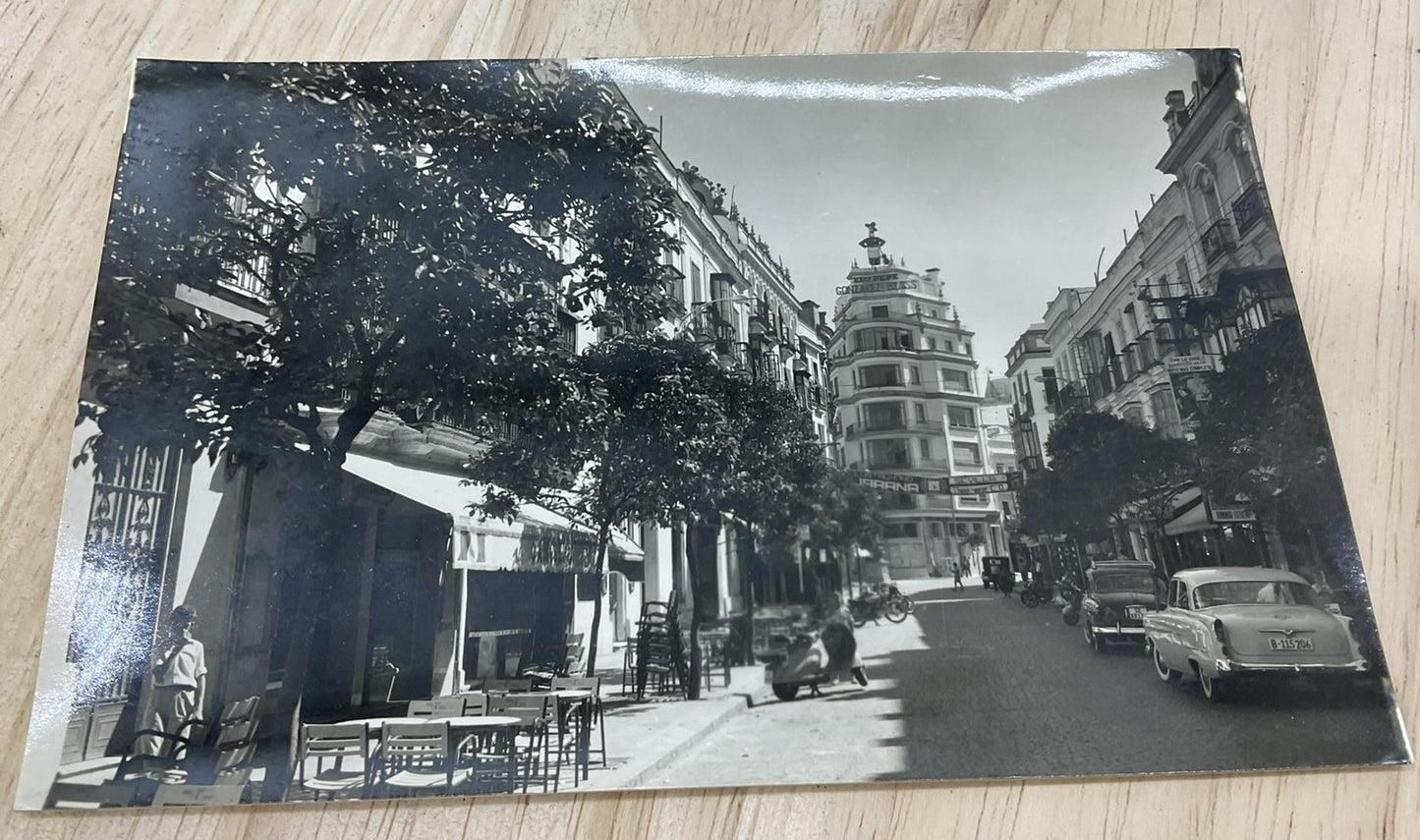 Vintage Calle Primo Rivera Jerez De La Frontera B&W RPPC Postcard 6 X 4 In