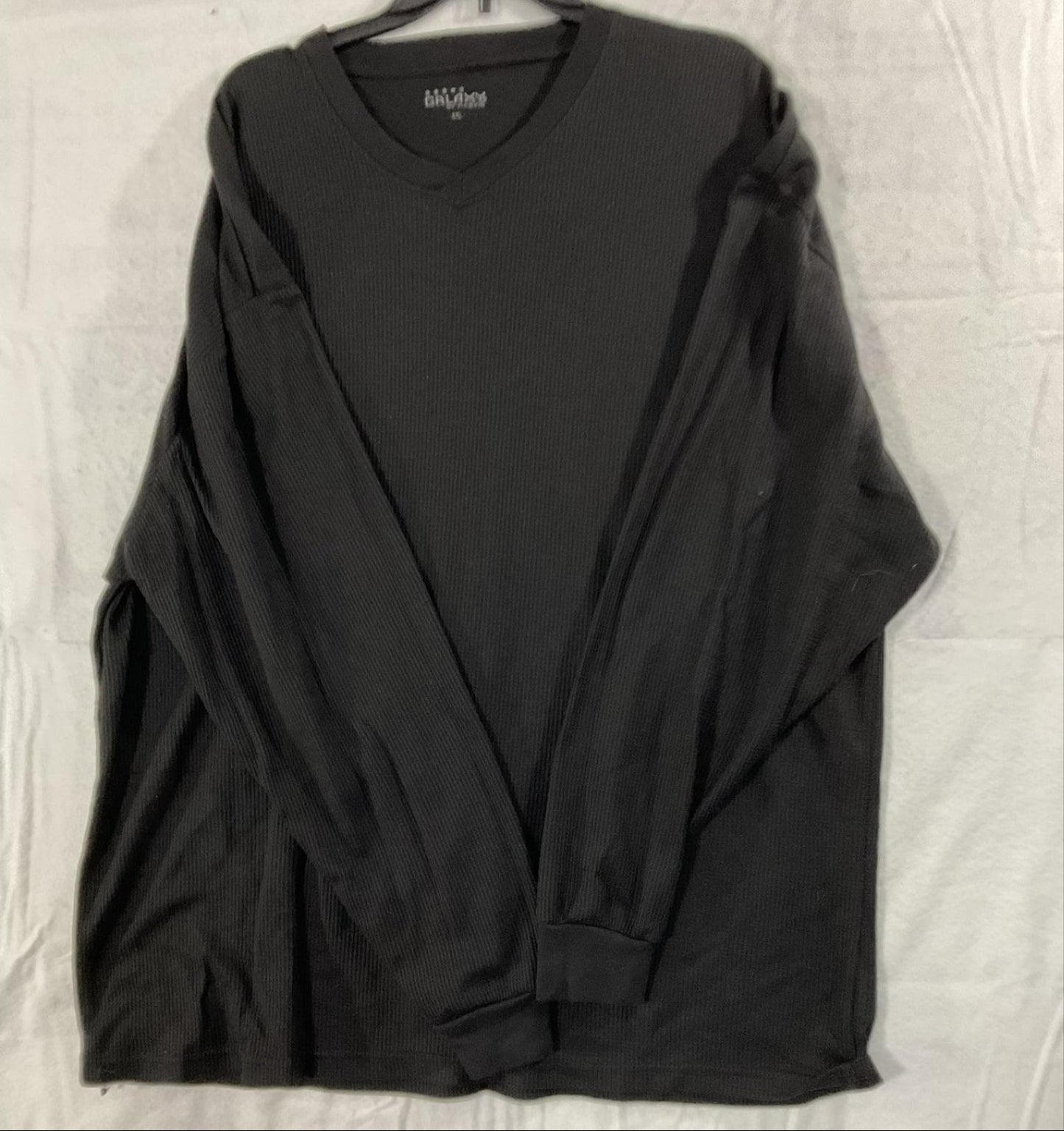 Galaxy By Harvic Shirt Mens 5XL Black Long Sleeve Thermal V Neck Big Tall