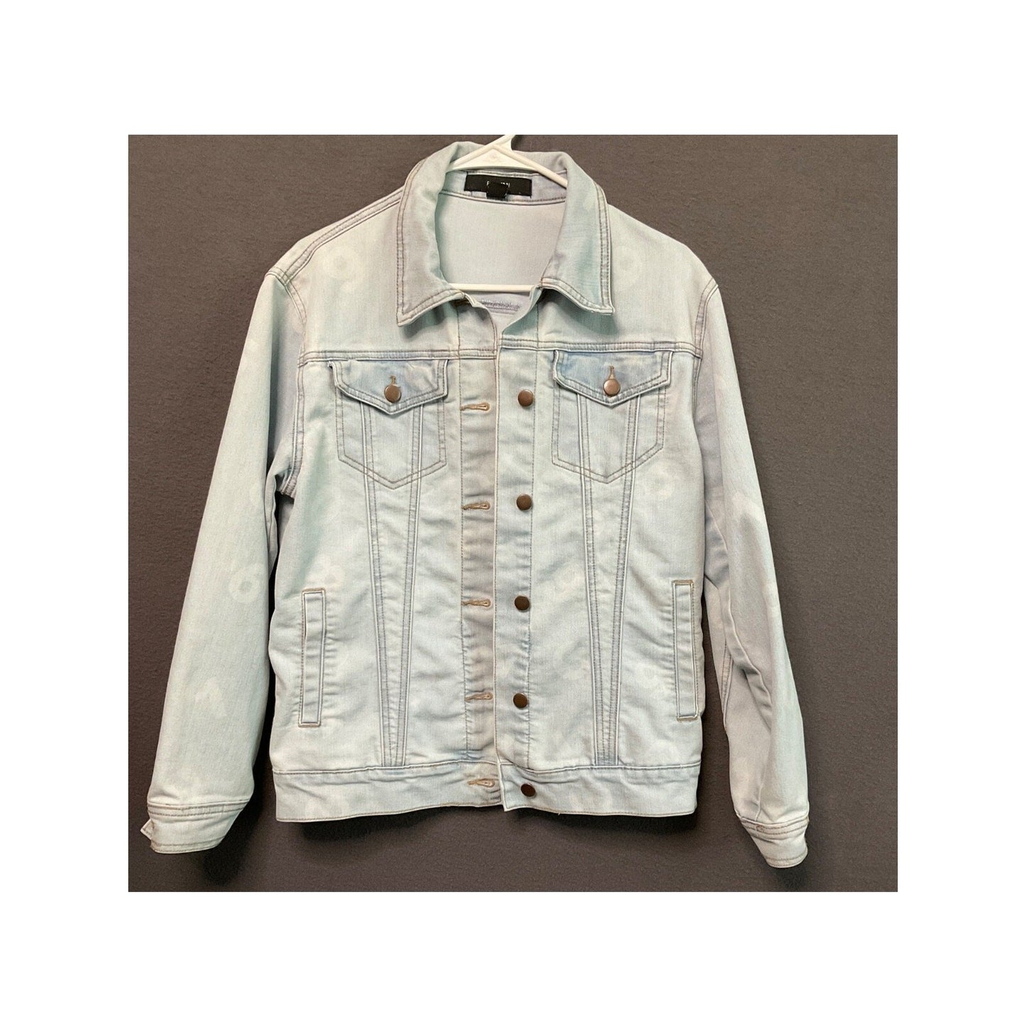 Forever 21 Women's Jean Jacket Small Light Wash Cotton Blend Casual Streetwear