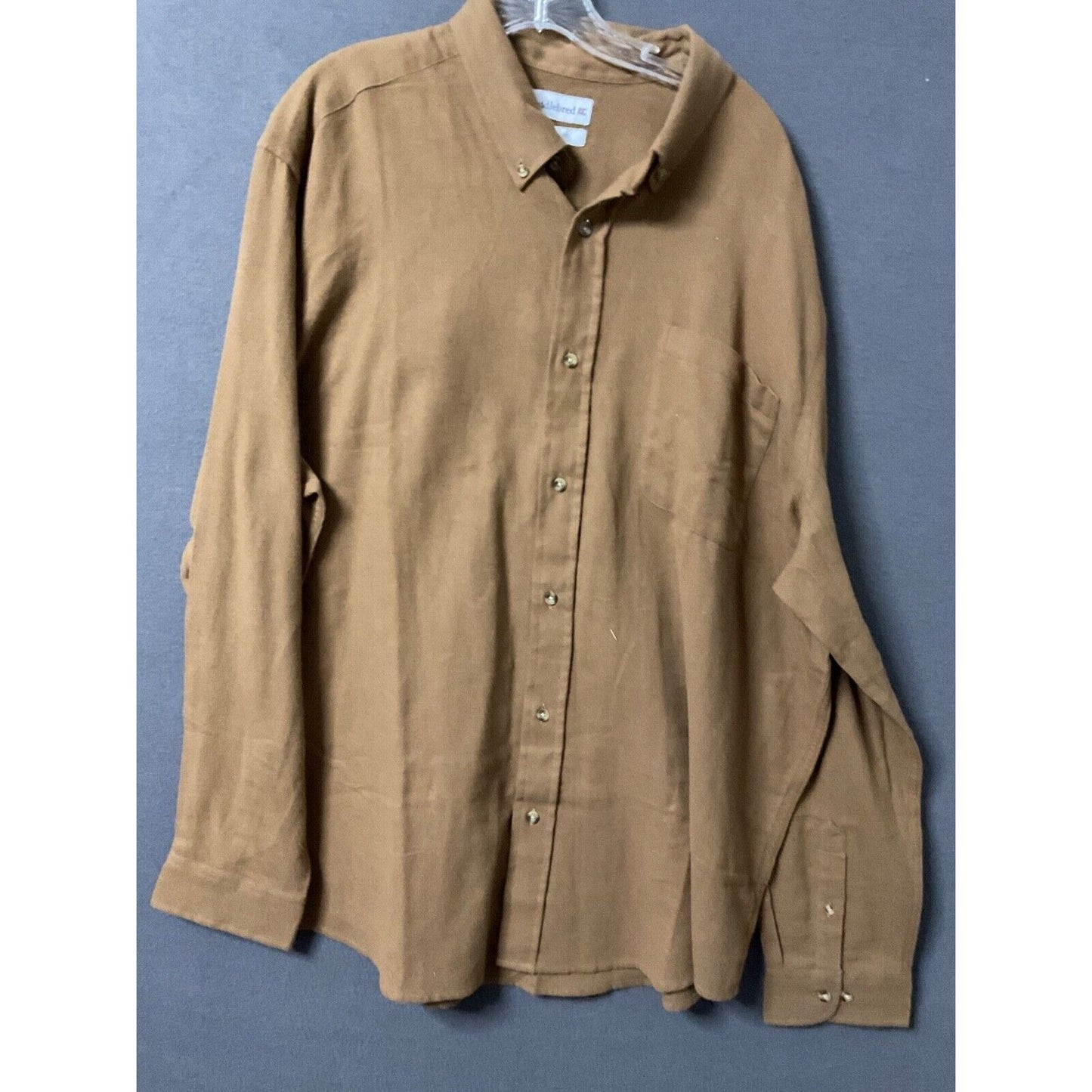 Saddlebred Classic Fit Men's 2X Brown Flannel 100% Cotton Shirt Long Sleeve NWT