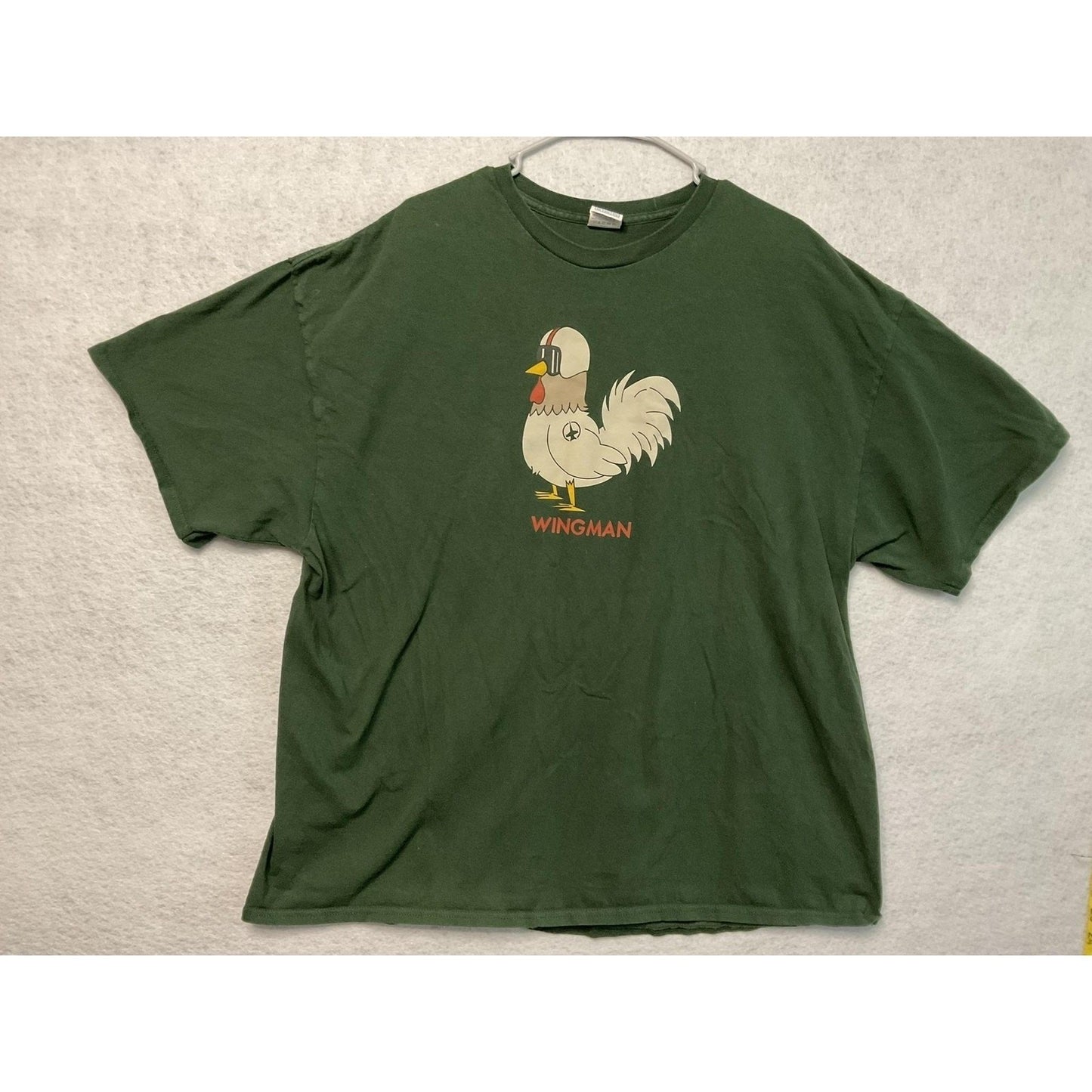 Wingman Chicken Shirt Mens 3XL Green Funny Rooster Pilot Aviator Graphic Tee