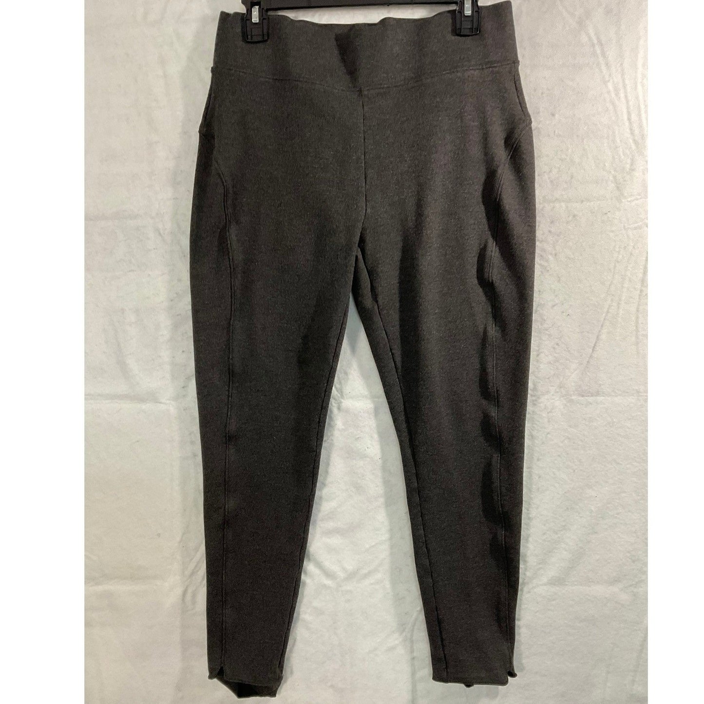 Pull On Leggings Womens Medium Charcoal Gray Heathered Ankle Split Hem Winter