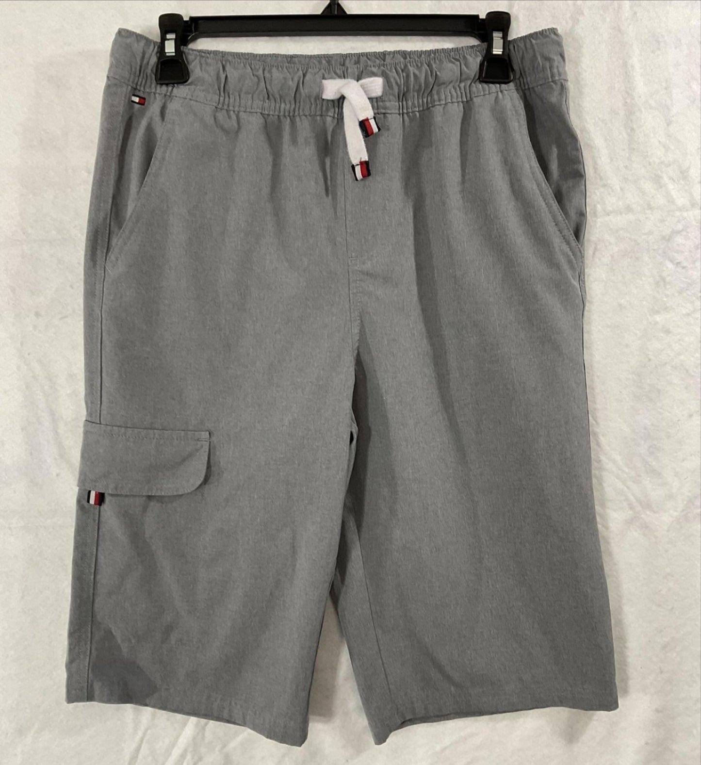 Tommy Hilfiger Cargo Shorts Mens XL Gray Elastic Waist Stretch Drawstring