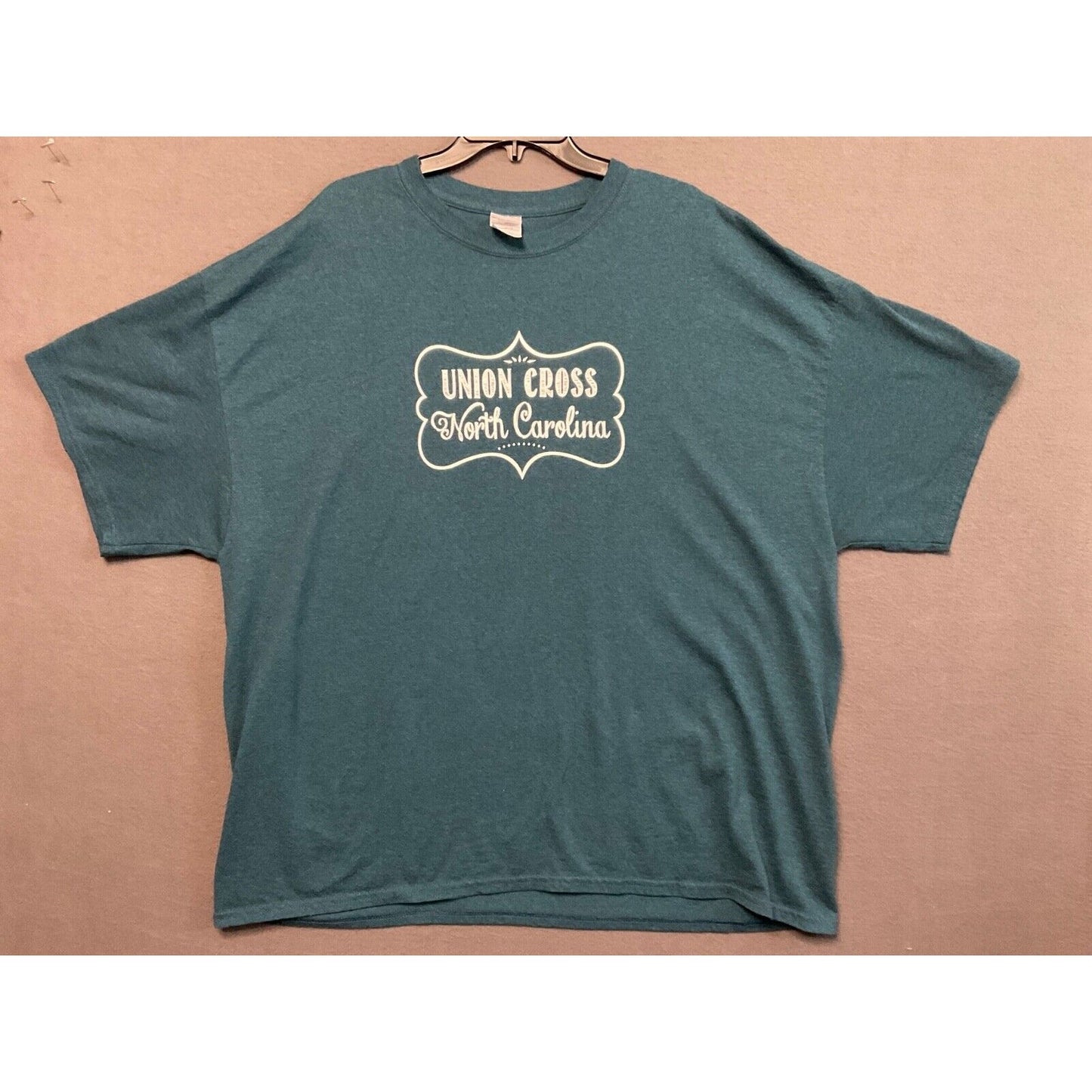 Union Cross North Carolina Tee 3XL Blue Graphic Shirt 50/50 Made Nicaragua