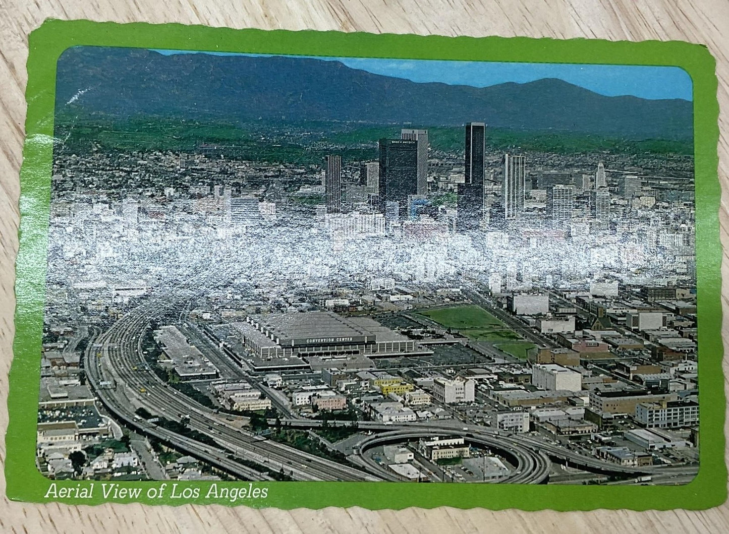 Vintage Aerial View Los Angeles California Photochrome Postcard 5.5 X 3.5 In