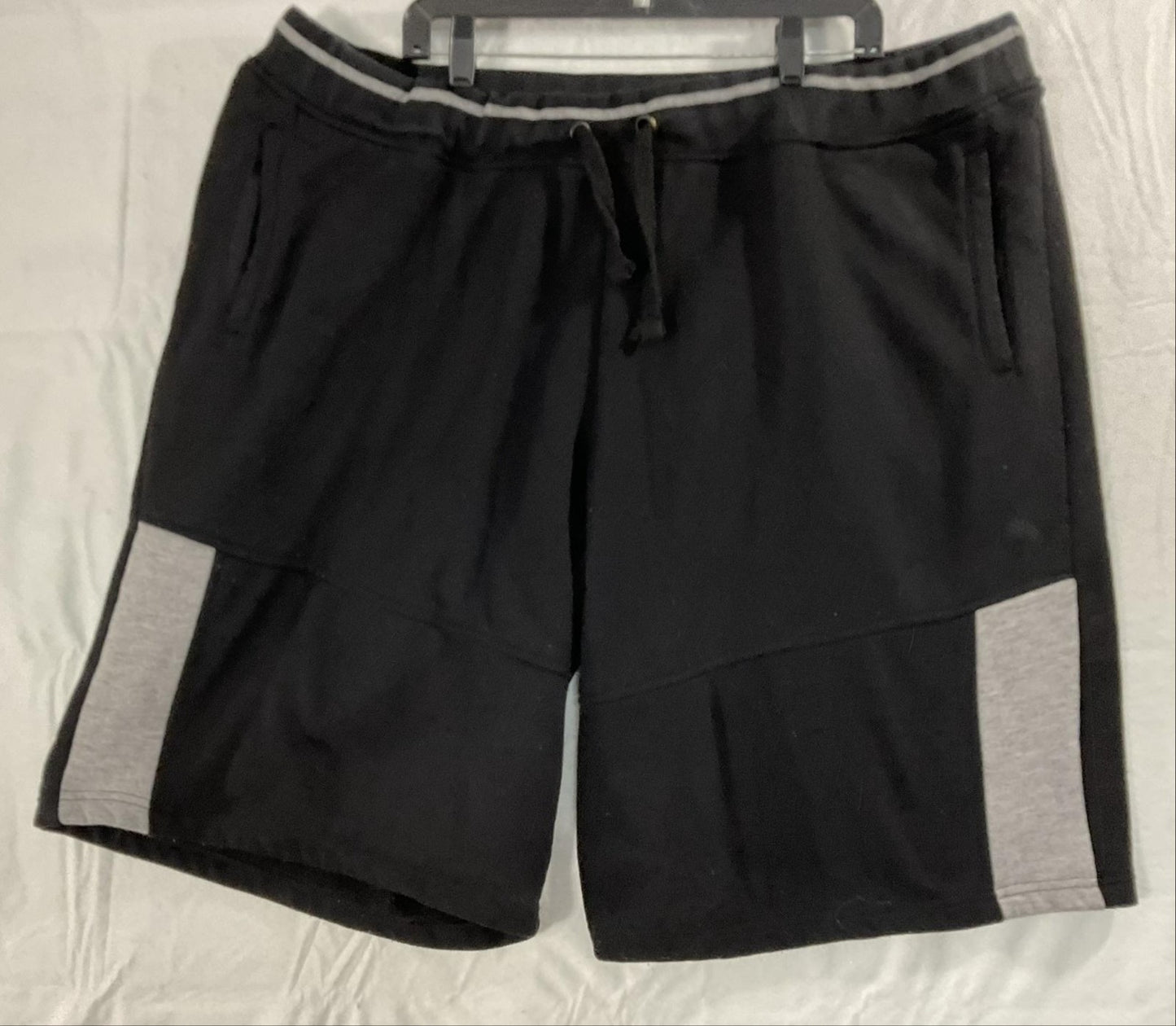 Axist Shorts Mens 46 Black Fleece Colorblock Drawstring Athletic Gym Pockets