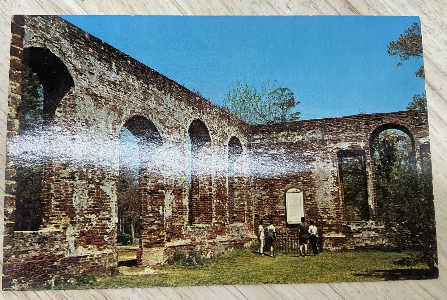 Vintage Ruins Old St. Philip's Church Brunswick NC Postcard 5.5x3.5 In
