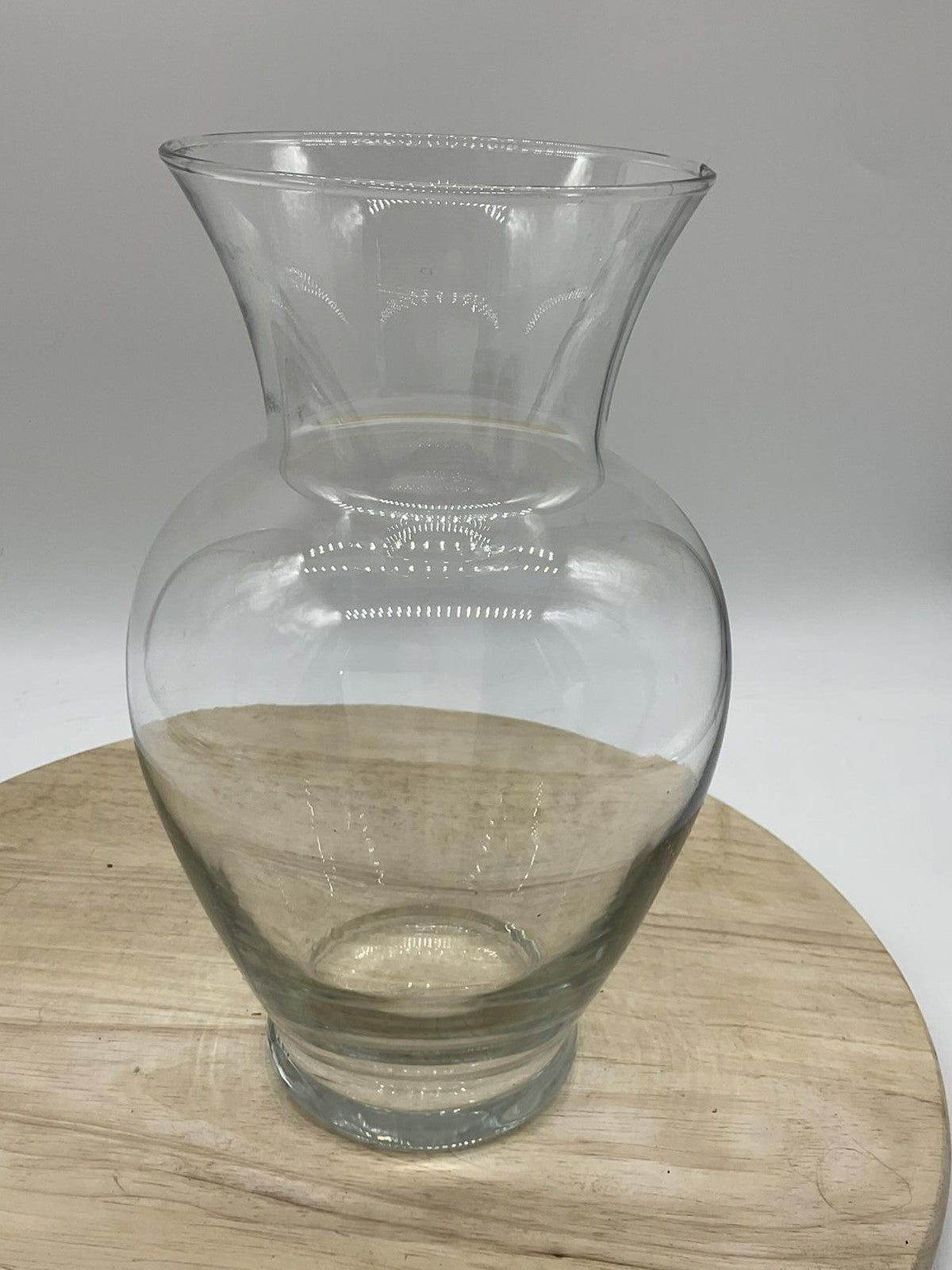 Clear Glass Flower Vase Bulb Shape Large Centerpiece Tabletop Decor Home
