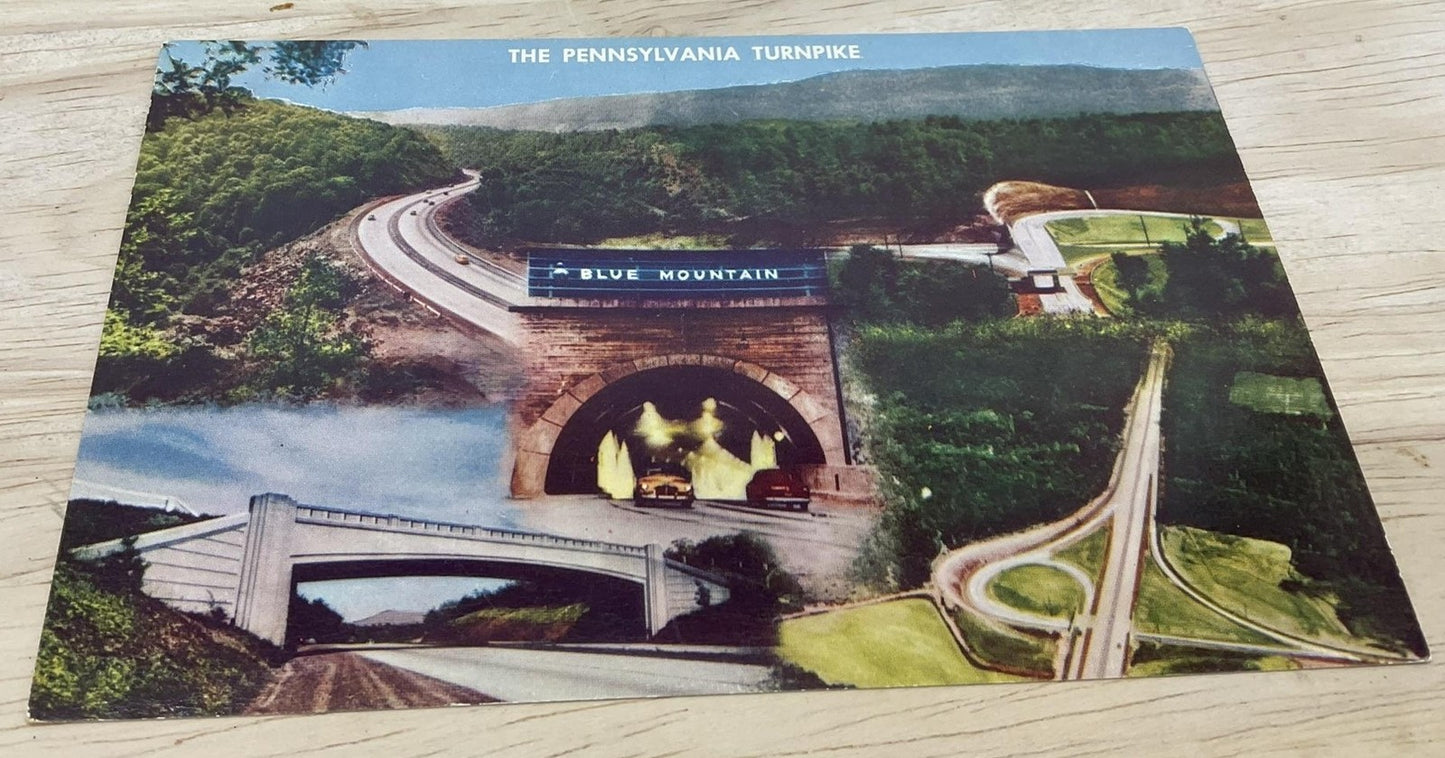 Vintage Pennsylvania Turnpike Bedford PA Photochrome Postcard 5.5x3.5 In