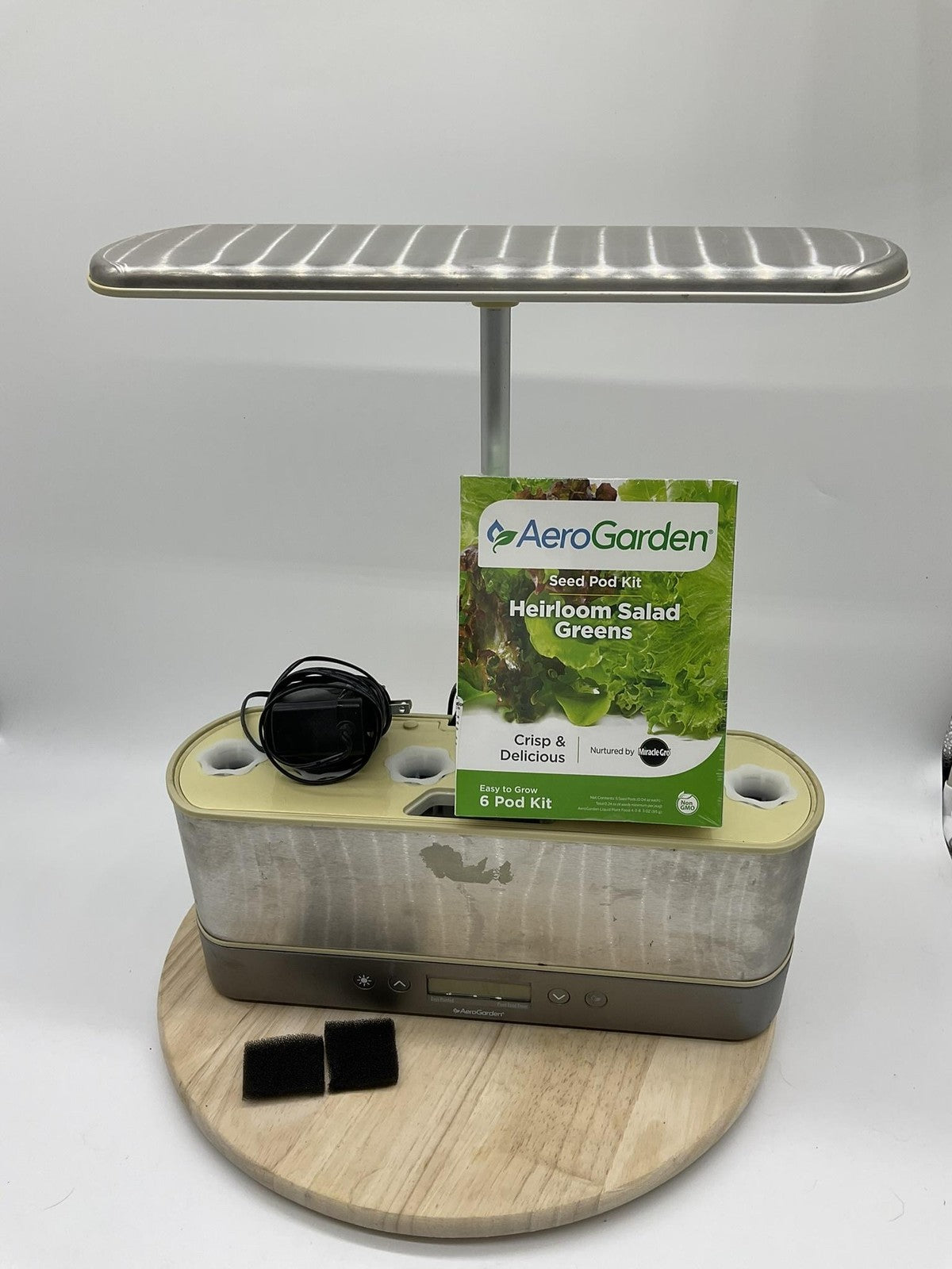 AeroGarden Harvest Elite Slim Silver 6 Pod Garden Indoor Hydroponic W/ Seed Kit