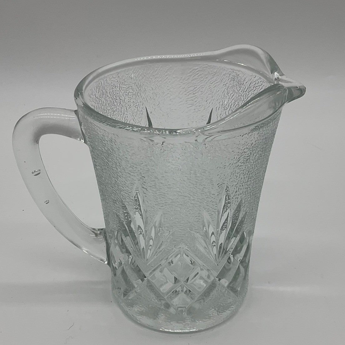 Indiana Glass Creamer Pitcher Clear 5" Tall Textured Vintage Glassware