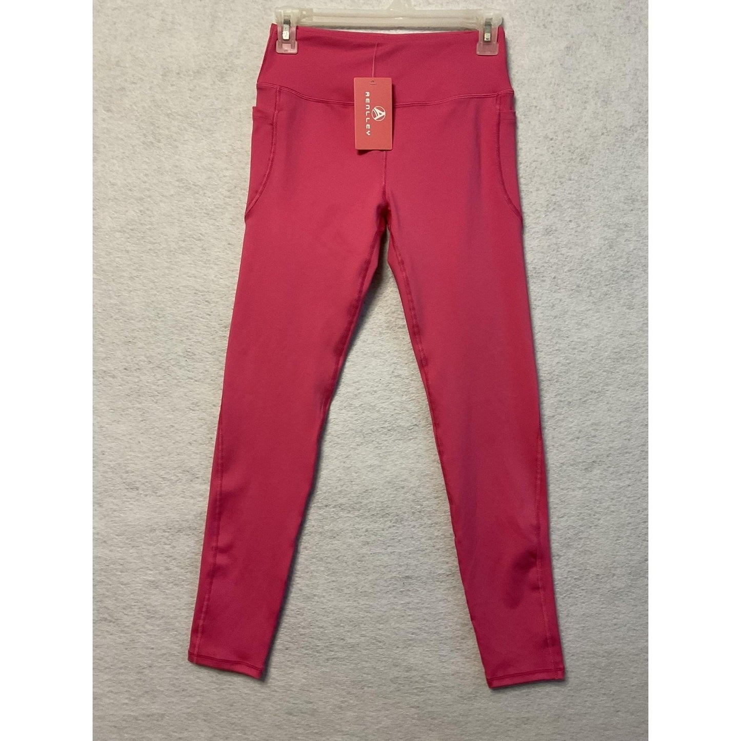AENLLEY Leggings Womens XL Pink High Rise Yoga Pants Pockets Stretch Activewear