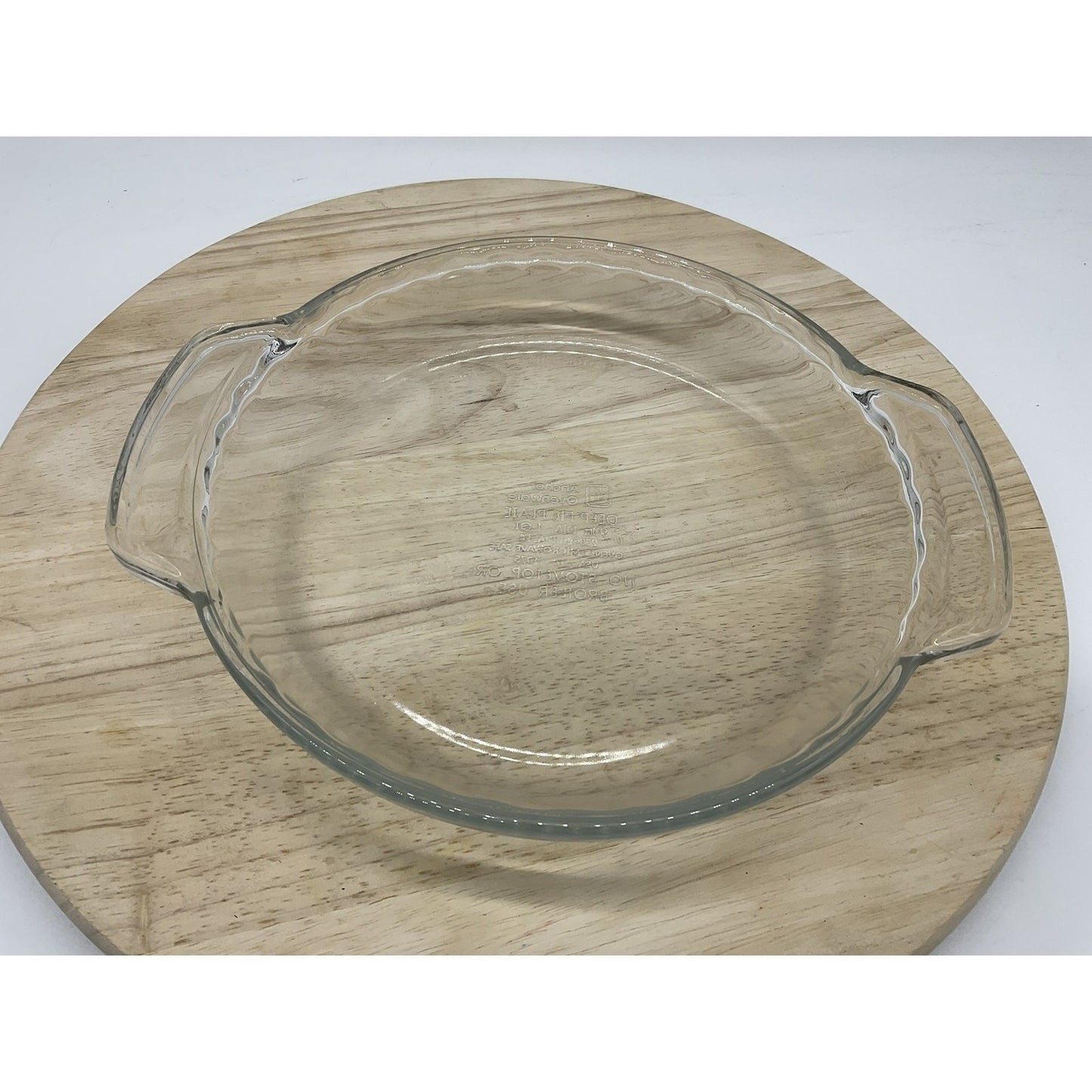 Anchor Hocking Clear Glass Deep Pie Dish 9 In Round Baking Pan Handles Kitchen