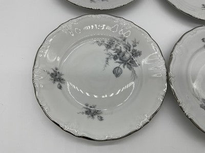 Vintage Winterling Bavaria Bread Plates Set Of 4 White Floral Germany Porcelain