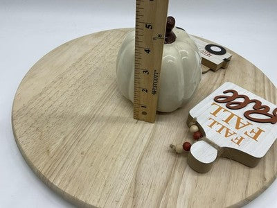 Thanksgiving Autumn Centerpiece Set Of 3 Ceramic Pumpkin Wood Signs Multicolor