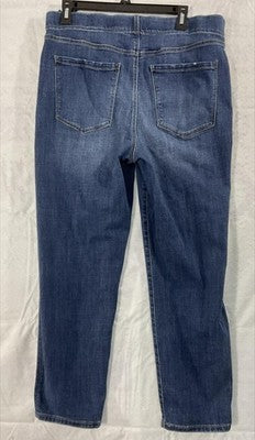 Liverpool Jeans Womens 14 Blue Medium Wash Straight Pull On Stretch Denim