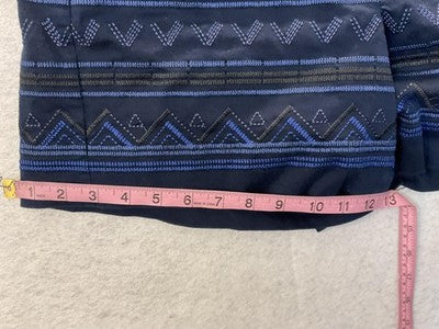 White House Black Market Shorts Womens 8 Blue Jacquard Geometric Chino Dressy