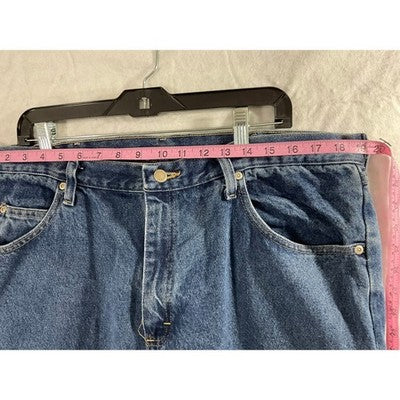 Wrangler Jeans Mens 38x29 Blue Relaxed Fit Straight Leg Denim Pants Workwear