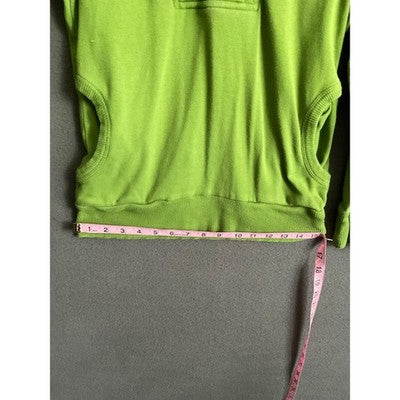 Banana Republic Green Pullover XS Ribbed V Neck Long Sleeve Y2K Pockets