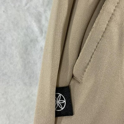 Gaiam Zen Flex Jogger Pants Womens Small Beige Elastic Waist Soft Yoga Pockets