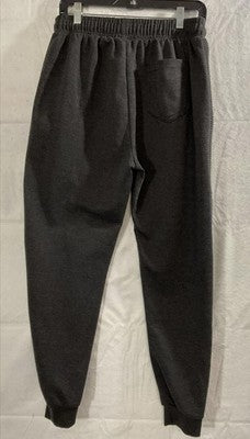 Pants Mens XL Gray Fleece Joggers Sweatpants Zip Pockets Drawstring Cuffed Moto