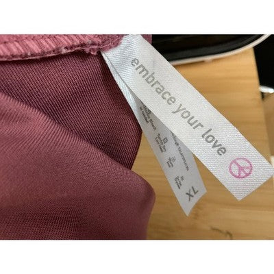 Embrace Your Love Leggings Women XL Mauve Rose Side Pockets Activewear Workout