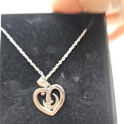 Necklace Heart Moon Star Pendant Silver Tone Granddaughter 18 In Gift Womens