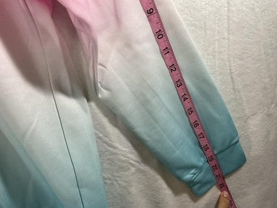 Korelayer Hoodie Womens Medium Pink Blue Ombre Pullover Kangaroo Pocket Soft