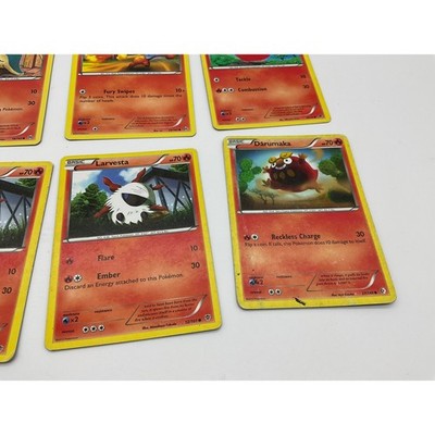 Pokemon Card Lot 6pc Fire Type Cyndaquil Pansear Darumaka Larvesta TCG TCG