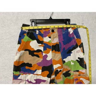 Forever 21 Cargo Pants Womens Small Multicolor Camo Jogger Pockets Streetwear