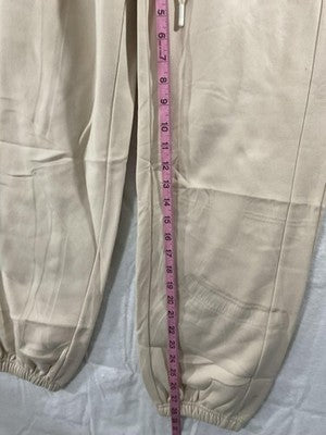 PINSPARK Pants Womens L Beige Fleece Lined Sweatpants Jogger Drawstring Pockets