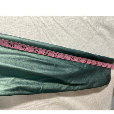 SHEIN Curve Bodycon Dress Womens 0XL Green Metallic Ruched V-Neck Sexy Clubwear